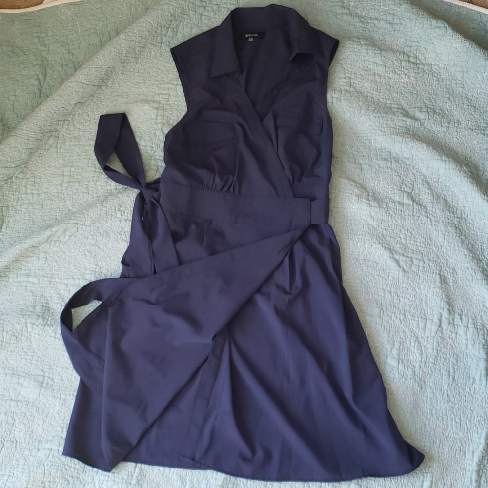 Navy wrap dress